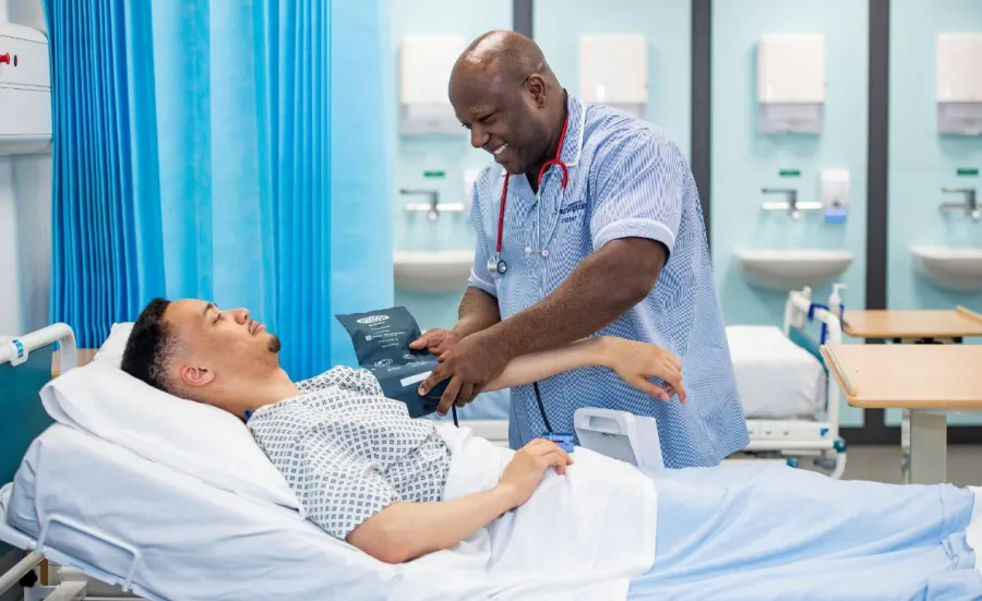 Student nurse in practical