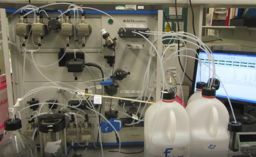 Filtration equipment in the fermentation laboratory