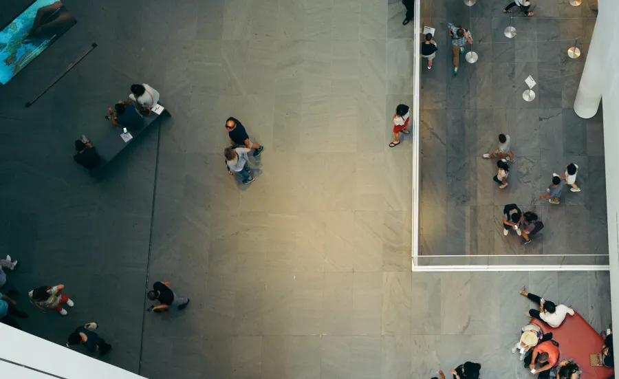 Museum space viewed from above