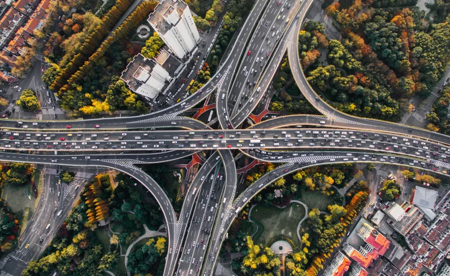 Road system from above