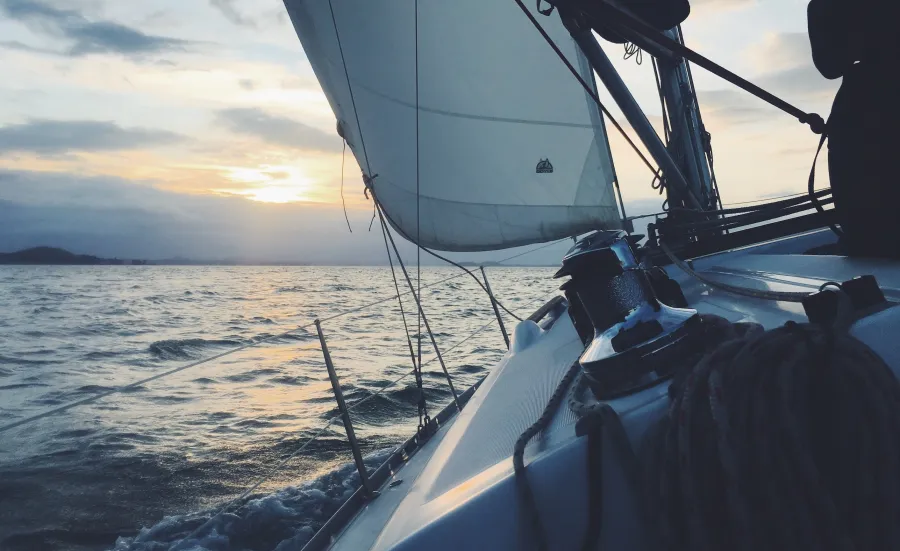 view from a sailing boat at sea