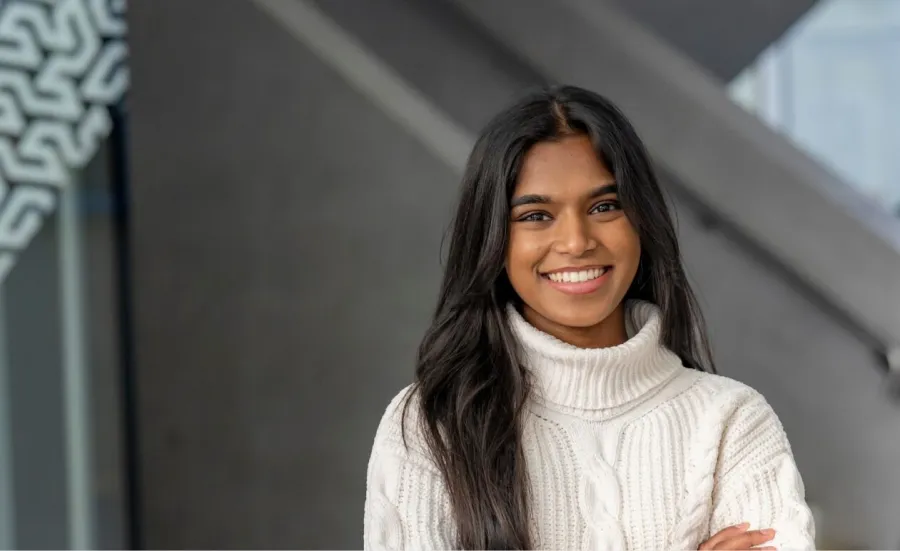 Student posing for camera