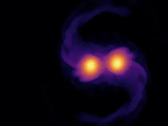 A neutron star merger process in a numerical simulation