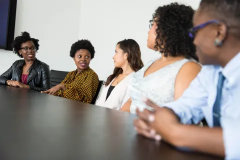 People talking in a group