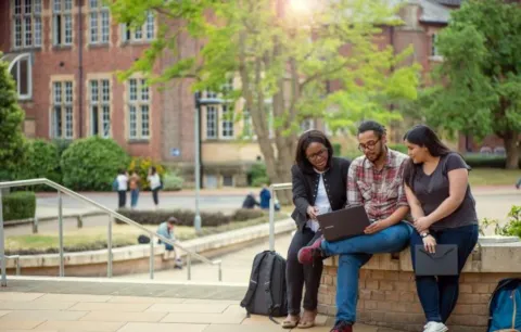 Students meeting at Highfield campus