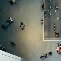 Museum space viewed from above