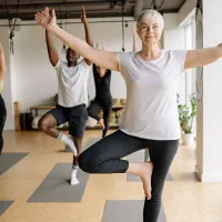 Yoga group session