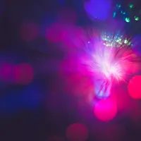 An abstract image of blue, red and purple lights